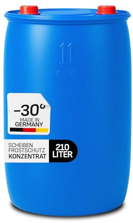 BAUER BLUE Scheibenfrostschutz Konzentrat -30°C | 210L Fass | Scheibenreiniger mit Citrusduft | Für Auto, LKW, Nutzfahrzeuge | Großgebinde für Werkstätten, Speditionen & Fuhrparks | Made in Germany