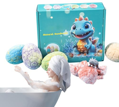 Badesalz | Dinosaurier für ein entspannendes Bad | 6 Stück für die Dusche - für Kinder und Jugendliche und Spa und Zuhause & Reisen und Hotel