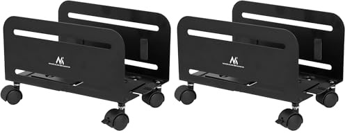 Maclean MC-851 Universal Computer Ständer mit Rollen Mobiler CPU-Ständer Computerwagen bis 10kg Rollwagen PC Desktop (Packung mit 2)