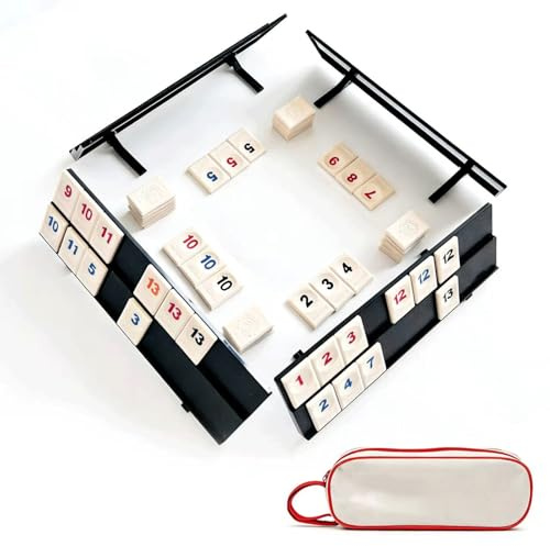 yolzhxe Spiele Original Rummy Cup, Rummy Cup Reisespiel（Klein） | mit 106 Karten und 4 Kartenständer Tragbares Mini Rummi Set für 2-4 Personen, ist es Die Ideale Wahl für Familienfeiern