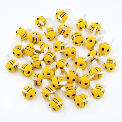 PLUSHCEWT 30 Stück Filzbienen, Niedliche Bienen Deko, DIY Filzbienen Bastelzubehör, geeignet für DIY Basteln, Geschenkbox, Partydekoration