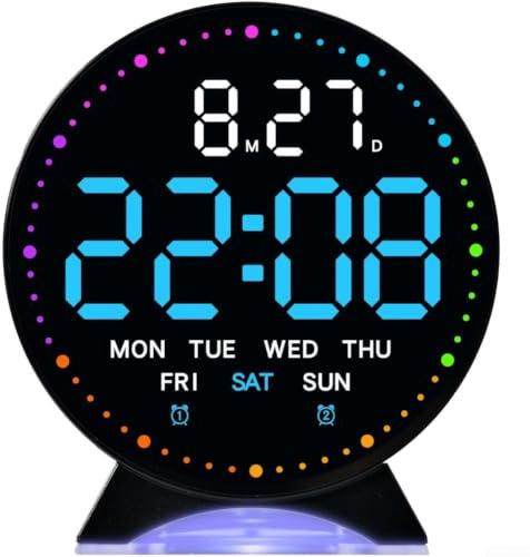 Kunststoff Digital Uhr mit Helligkeitsstufen Schwarz(5521 Black)