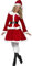 Smiffys Disfraz de Miss Santa, Rojo, con chaqueta, falda, gorro, cinturón y manguito