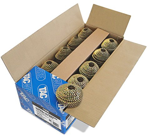 Tacwise 1006 Galvanised Conical Top Coil Nails, 2.1/38 mm, 16°, 14,400 | Blunt Point, Ring Shank, 16° Inclined, Pack of 14,400 Nails Wire Collated in 360 Nails per Coil