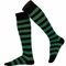Mysocks Unisex Kniestrümpfe lange Socken Streifen Grün Schwarz
