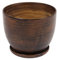 Keramik Keramiktopf Blumentopf Topf Übertopf D 215 mm Schale Holz Dekor rund
