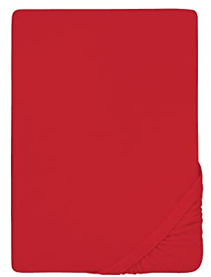 biberna Frottee-Stretch-Spannbetttuch 0012344 rot 1x 90x190 cm - 100x200 cm