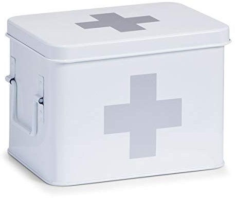 Zeller 18118 Medizin-box, Metall/M 21.5 x 16 x 16 cm, weiß