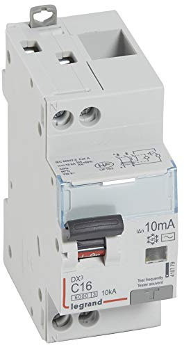 410779 Legrand Disjoncteur différentiel 16A - type AC 10mA 1P+N DX³6000 10kA