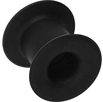 PIERCINGLINE Double Flared Tunnel SILIKON Piercing Ohr Flexibel Schwarz 22 mm