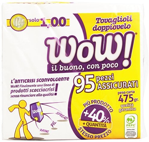 Wow! - Tovaglioli 2 Veli 40X40, 95 Pezzi