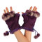 TININNA Winter Warme Elegant Kunstpelz Lange Fingerlose Handschuhe Armwärmer Pulswärmer Handwärmer Stulpen für Damen Mädchen lila EINWEG Verpackung