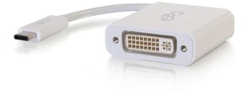 C2G USB Adapter, USB C to DVI D Video Adapter Converter, White, Cables to Go 29484