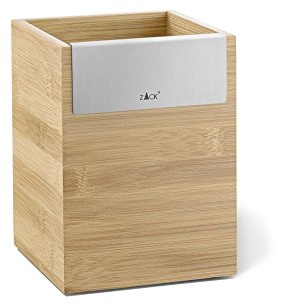 ZACK 20823 SCARTA Utensilienbox, Edelstahl matt und geöltem Bambus