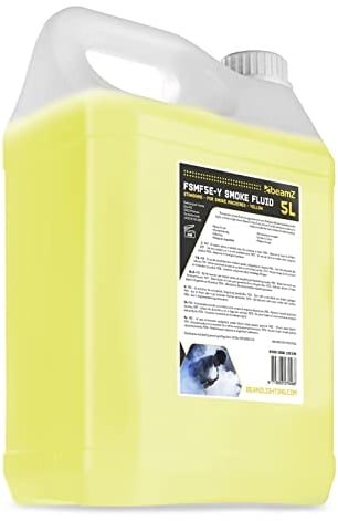 BeamZ FSMF5E-Y - Liquide pour Machine à Fumée 5L - Densité Standard, Inodore et Incolore, Écologique, ne laisse Pas de Résidu, Fumée de Qualité, Non Toxique pour la Santé et l’Environnement