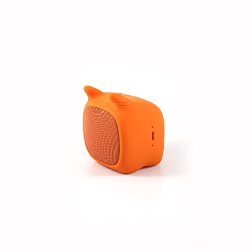 QUSHINI, Peculiar Haut-Parleur Bluetooth, Petit Haut Parleur Portable, Haut-Parleur Puissant, Fonctionne Aussi avec Une Carte Micro SD, Lecture de Musique Jusqu'à 3 Heures, Modèle Taurus, Orange