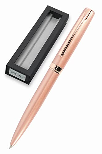 ONLINE Drehkugelschreiber Eleganza I Metall I rosegold I auswechselbare Großraummine I,Metallclip I Schreibfarbe Schreibfarbe Schwarz I Kugelschreiber inkl. Geschenkverpackung, 1 Stück (1er Pack)
