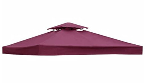 Gazebo Auvent Couvertures de Rechange 3m x 3m Étanche avec Air Ventilé Top 2 Niveaux pour Extérieur Pergola Jardin Tissu Oxford (Haut Seulement)