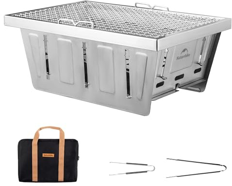 Naturehike Picnic Grill Stainless Steel Small Grill Portable Camping Grill Portable BBQ Grills Charcoal Grills Folding Grill for Garden, Patio, Camping, Picnic