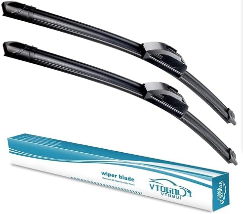 VTOGOI 22+22 Beam Wiper Blades - for J‑Hook (Pack of 2)