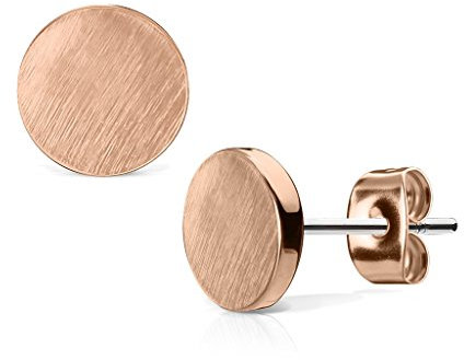 ile aux piercings Boucle d Oreille Disque Rond Plat Fin Acier Couleur doré rosé cuivré