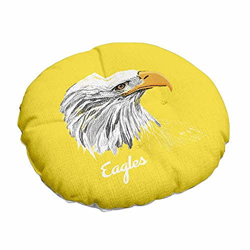 Morbuy Stuhlkissen Runde Sitzkissen Nordic Tiermuster Atmungsaktiv Baumwolle Leinen Tatami Komfortable Stühle Bodenkissen Sitzauflagen für Outdoor Garten Office Sessel (40x40cm,Gelber Adler)
