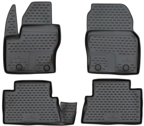 WALSER XTR Gummi Fussmatten Auto für Ford C-Max 2 (DXA, CEU, CB7) 2010-2013, 100% passgenaue Auto Fußmatten, robuste Universal Fußmatte Auto, Gummimatten Auto, Auto Fussmatten Gummi