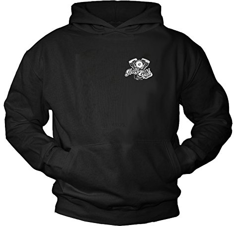 MAKAYA Forty Eight Squad - Motorrad Kapuzenpullover Motor V2 - Motorradbekleidung schwarz XXXL