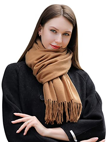 MASADA Damen Winterschal warmer und weicher Schal - Hellbraun