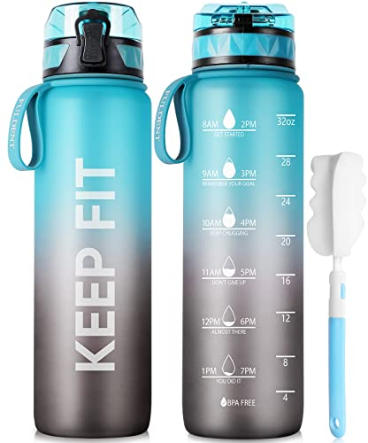 FULDENT Sports Water Bottle 1L Leakproof Design Water Bottle, BPA Free Tritan Plastic Drinking Bottle for Teenager, Adult, Sports, Hiking, Gym, Fitness, Outdoor, Cycling, School & Office