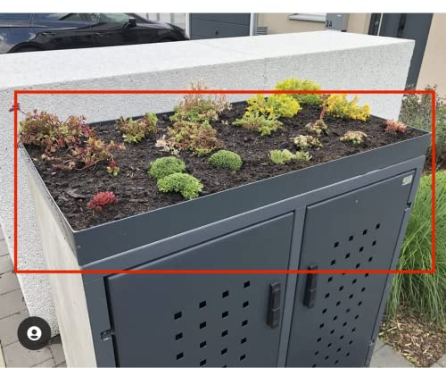 MY-MÜLLTONNE Aluminium Pflanzwanne für 2er 120 L Beton Mülltonnenbox (Pflanzdach)