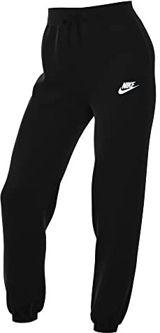 Nike Women's Sportswear Club Fleece Mid-Rise Oversized Sweatpants, Black/White, X-Small
