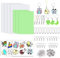 155Pcs Schrumpffolie Shrink Plastic Set, 3 Stück Leuchtendes Schrumpffolie Papier Und 3 Stück Schrumpffolie Papier Mit Grafiken, 4 Stück Klar Schrumpffolie Papier, 145 Stück Schlüsselanhänger B-041