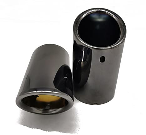 Auspuffblenden Für Audi Für A3 Für 8V Für 8P Für A4 Für B8 Für A1 Für Q5 Für A5 2 Stücke Auto Auspuff Endrohr Abdeckung Auto Zubehör Auspuffrohr (Farbe : Gloss Black)