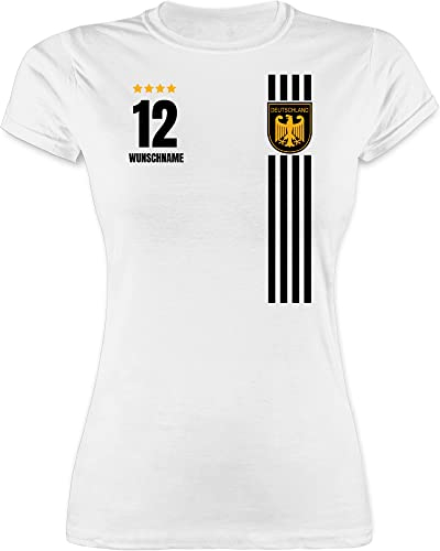 Shirt Damen - 2026 Fussball WM Fanartikel - Deutschland Germany Trikot Style - XL - Weiß - Deutschland-t-Shirt em Trikots fußball deutsche Funshirts für Frauen Deutschland. Tshirt em-Trikots