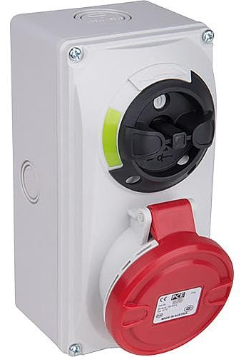 CEE-Prise murale 32A, 400V verrouillage pour désactiver IP44, raccord à vis