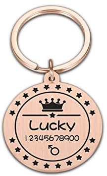 Personalisierte Hundemarke Custom Pet ID Tag Medaille Mit Gravur Welpe Name Geschlecht Halsband Haustiere Anhänger Für Große Hunde Zubehör,Roségold
