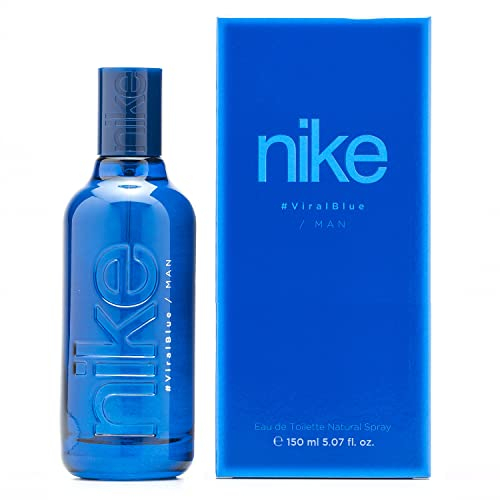Nike - Viral Blue 150 ml, Men's Eau de Toilette, Nike Viral Blue, Scented and in Spray, Men's Eau De Toilette, Fresh and Unforgettable, Citrus and Long Lasting