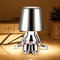 Nachttischlampe mit Touch Steuerung, Dekorative Silber Thinker Statue LED Schreibtischlampe, USB Aufladung 3 Helligkeitsstufen Dimmbare Tischlampe für Schlafzimmer Büro Wohnzimmer Dekoratio Geschenk