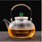 900 ml glass teapot with strainer insert, anti-scald handle and teapot with glass lid, hammered jet pot, teapots for loose tea, for stove, electric cooker (style 1)
