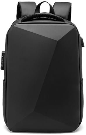 XINYASEE Zaino da lavoro da uomo, zaino impermeabile per laptop da 15,6”, guscio in EVA, zaino espandibile da viaggio antifurto. Dimensioni: 45 * 32 * 13 cm (Nero)