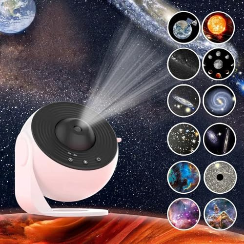Galaxy Projector, 13 in 1 Planetarium Projector, Star Night Light Projector with Solar System Nebular Moon, Adjustable Focus Galaxy Light Projector for Kids Adults Bedroom Ceiling Room Décor