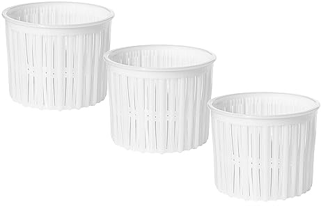3 x Käseform 10.1 x 9cm – Kunststoff-Käseform | Korb für Käse | Gbejniet-Käseform | Formen für maltesischen Käse