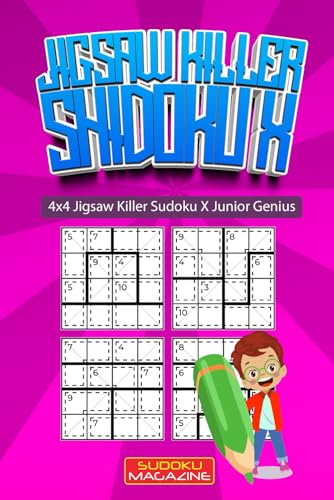 Jigsaw Killer Shidoku X: 4x4 Jigsaw Killer Sudoku X Junior Genius