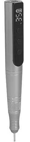 Molinillo de Uñas Eléctrico, Juego de Lima de Uñas Eléctrica Ajustable 35000 RPM con 6 Cabezales de Pulido para Manicura de Esmalte de Uñas (GRAY)
