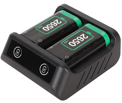 Fockety Packs de Batteries Rechargeables pour One/Series X|S, 2 Batteries 2650 MAh avec Station de Haute Vitesse pour Manette sans Fil One S/One X/One