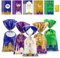 VMUTGA 100 Stück Eid Mubarak Tüten, Ramadan Thema Cellophantüten Plastiktüten Geschenktüten Plätzchentüten Kekstüten Ramadan Zellophan Tasche mit 100 Gold Twist Krawatten für Eid Mubarak Party Deko