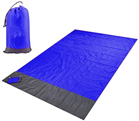 Leisurealeaneag Stranddecke, wasserdicht, Picknickdecke, schnell trocknend, 140 x 200 cm, Dunkelblau