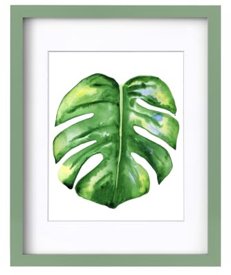 EGOFINE 14x11 Picture Frame,100% Solid Wood Frames with 10x8 Mat,14x11 Photo Frames with Plexiglass,35.6x27.9cm Poster Frame for Tabletop and Wall Mounting,Green