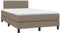 vidaXL Boxspringbett, Bett mit Matratze Kopfteil, Polsterbett Doppelbett für Schlafzimmer, Schlafzimmerbett Bettgestell Lattenrost, Taupe 120x190cm Stoff